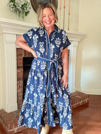 The Eleanor Shirt Dress - Navy