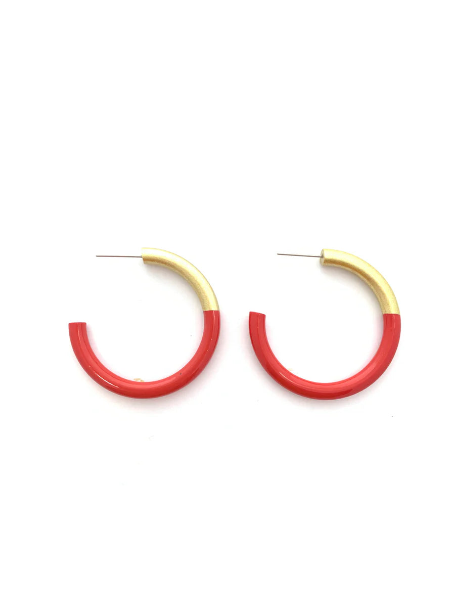 LIZ Med Hoops in Real Red