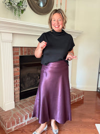 Plum Poetry Silky Skirt