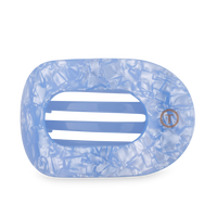 TELETIES - Flat Round Hair Clip | Large | Blue Lagoon