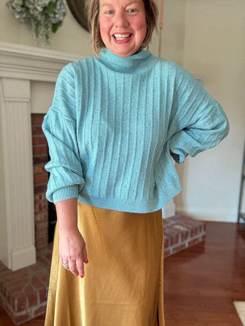 Misty Morning Aqua Sweater