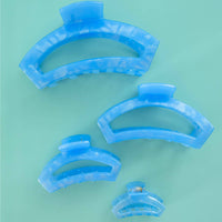 TELETIES - Open Hair Clip | Large | Blue Lagoon