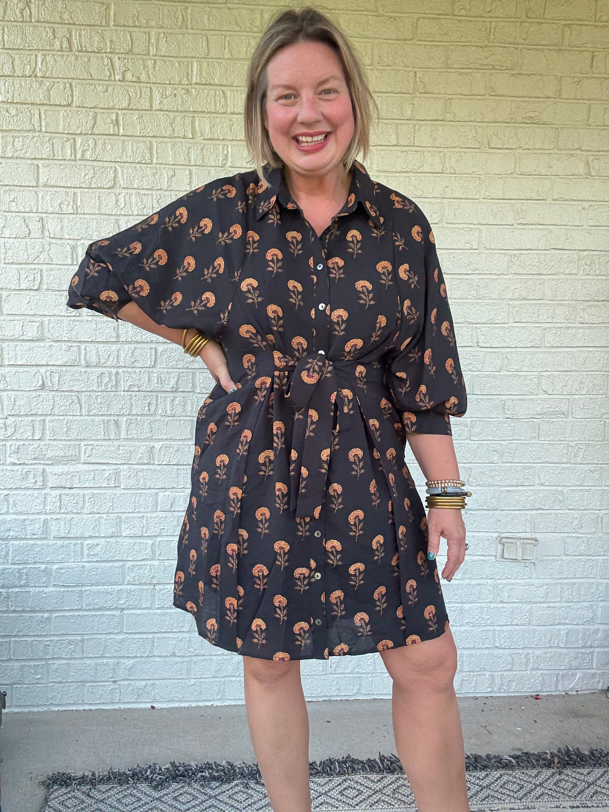 Golden Meadow Shirt Dress