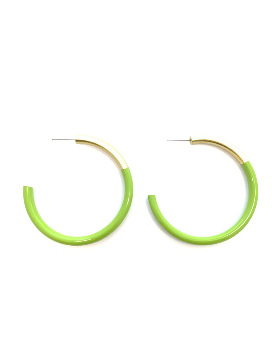 LIZ Large Hoop - Lime Green