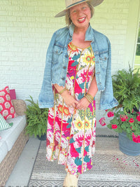 Laurel Floral Tiered Midi Dress