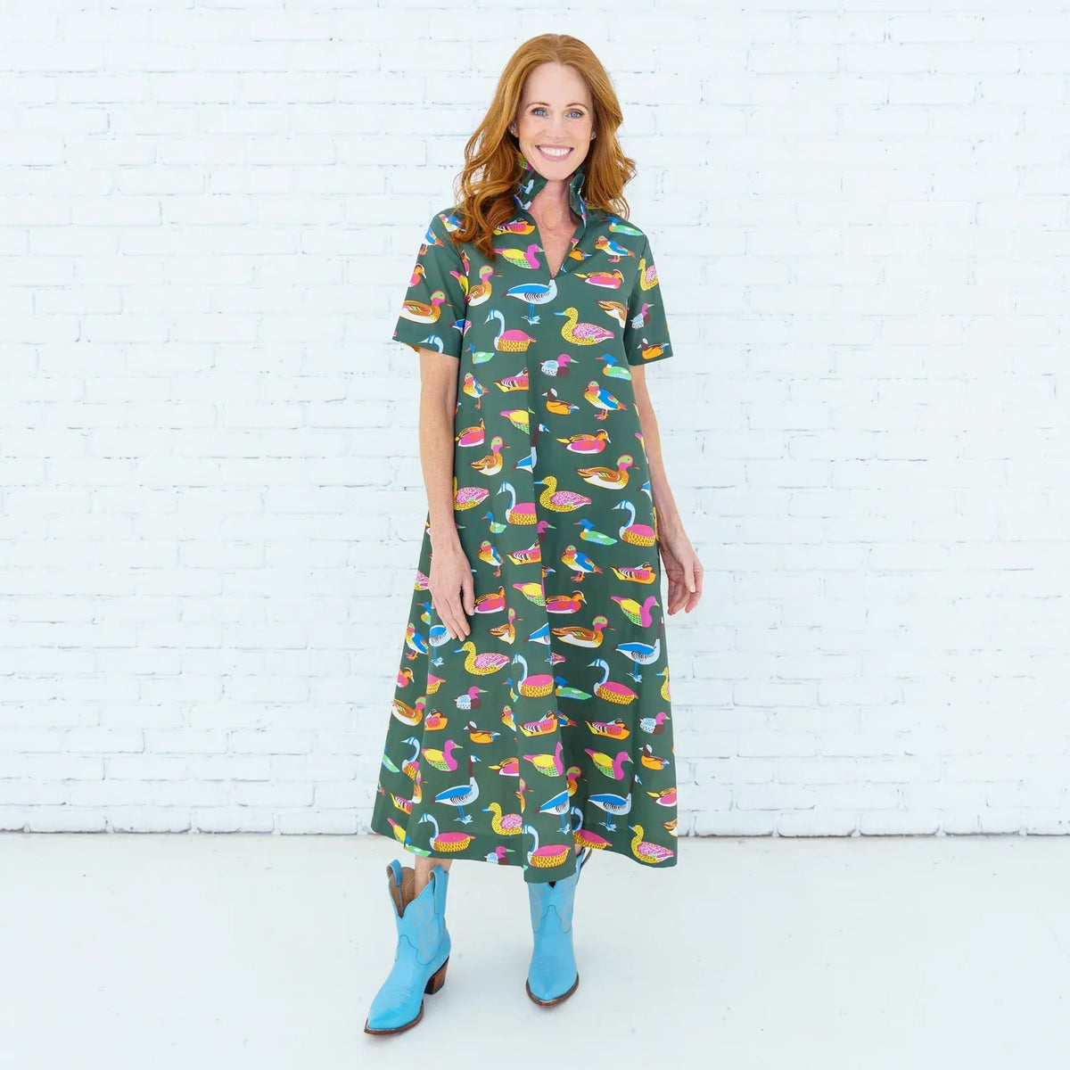 Georgia Duck Dress - Olive