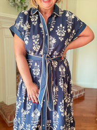 The Eleanor Shirt Dress - Navy