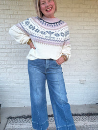 Snowglow Stitch Lavender and Blue Sweater