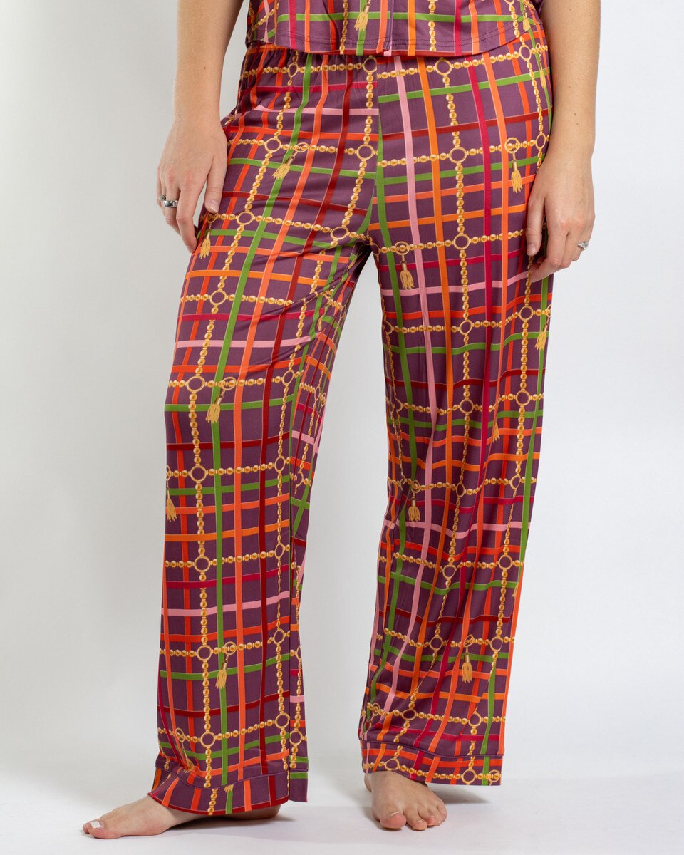 Golden Chain Sleep Pants - Merlot/Multi