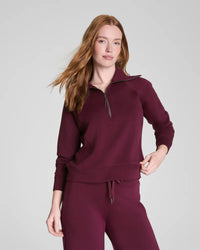 SPANX AirEssentials Lightweight Half Zip - Plum Berry