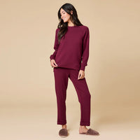 Softies DreamTech Crew Tunic with Side Zip & Long Pant - Cherry Cola