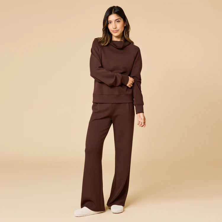 Softies Cowl Neck with Pleat Pant DreamTech - Espresso