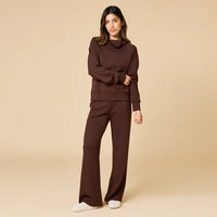 Softies Cowl Neck with Pleat Pant DreamTech - Espresso