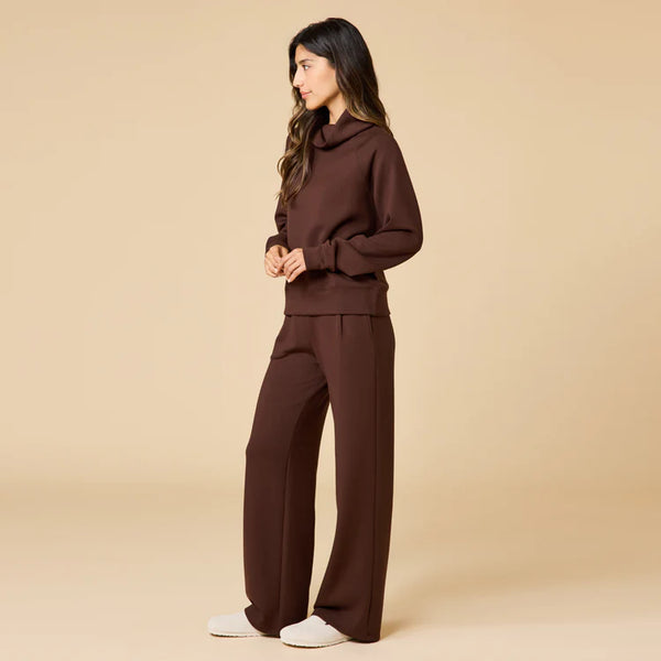 Softies Cowl Neck with Pleat Pant DreamTech - Espresso