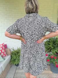 Nora Black and White Collar Dress