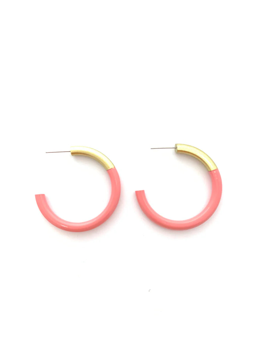 LIZ Medium Hoop - Coral