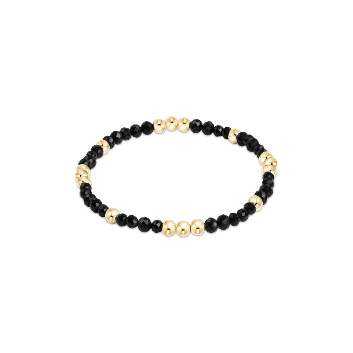 Worthy Gold 3mm Bracelet - Faceted Onyx