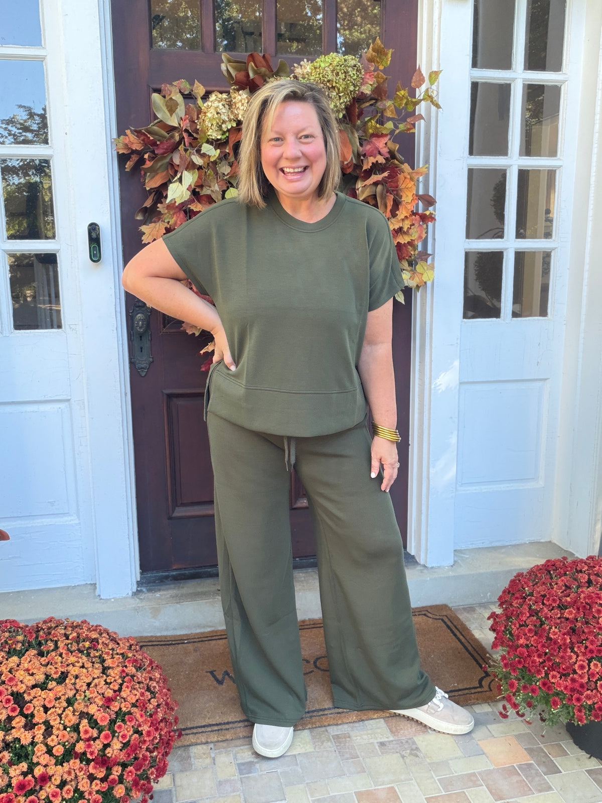 SPANX AirEssentials Wide Leg Pant - Monstera Petite