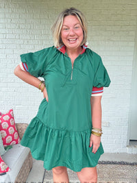 Lucy Drop Waist Dress - Green