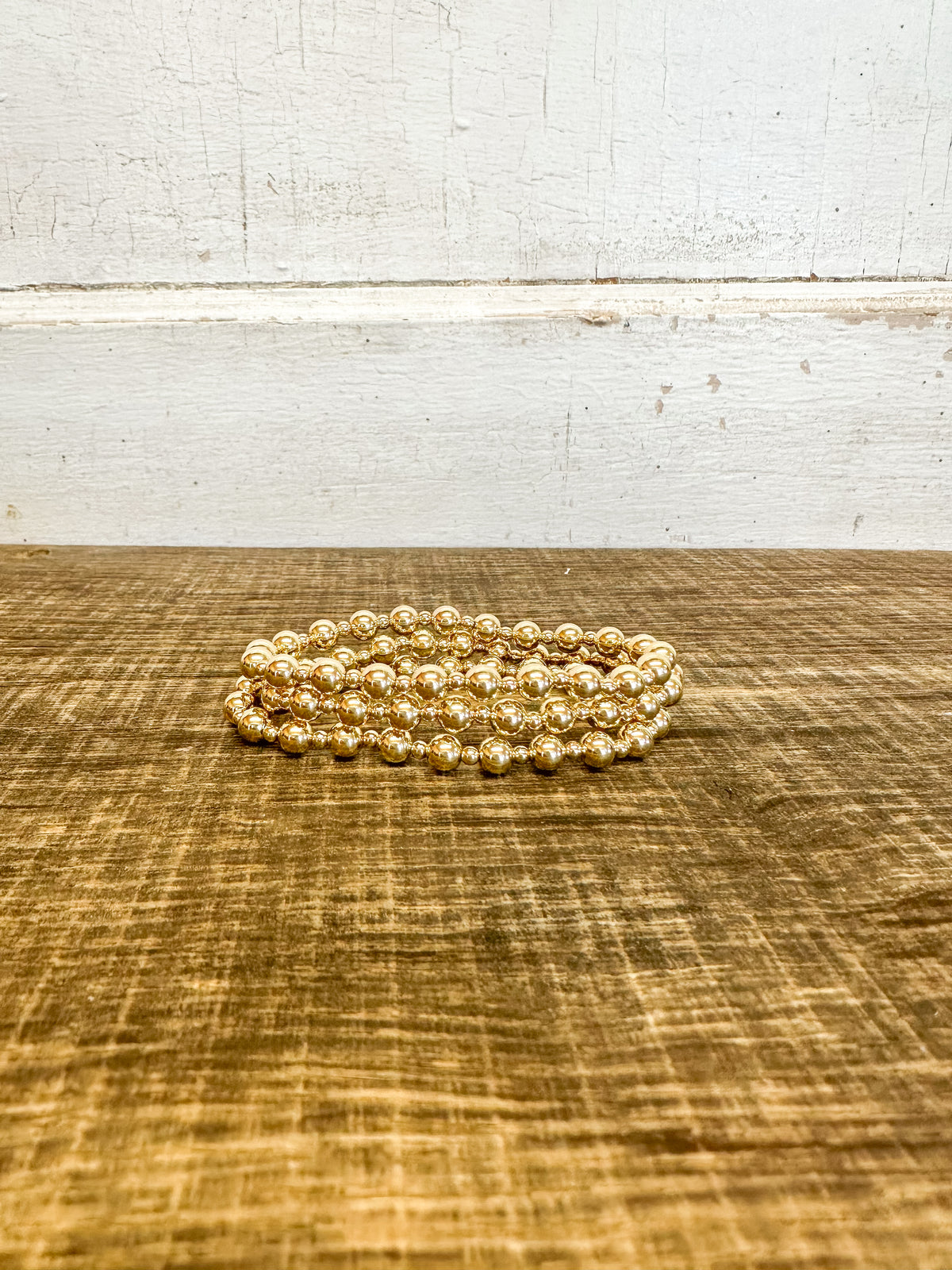 Classic Grateful Gold Bead Bracelet - 6mm