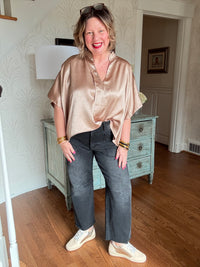 Kate Super High Rise Barrel Jean - Black