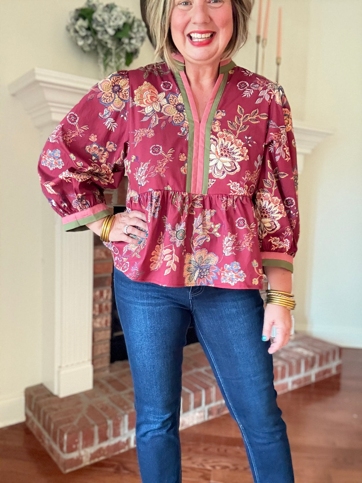 Harvest Bloom Peplum Top
