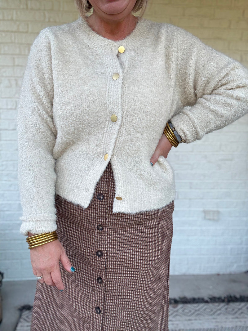 Warm Whispers Cream Cardigan