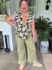Multi Print Short Sleeve Top