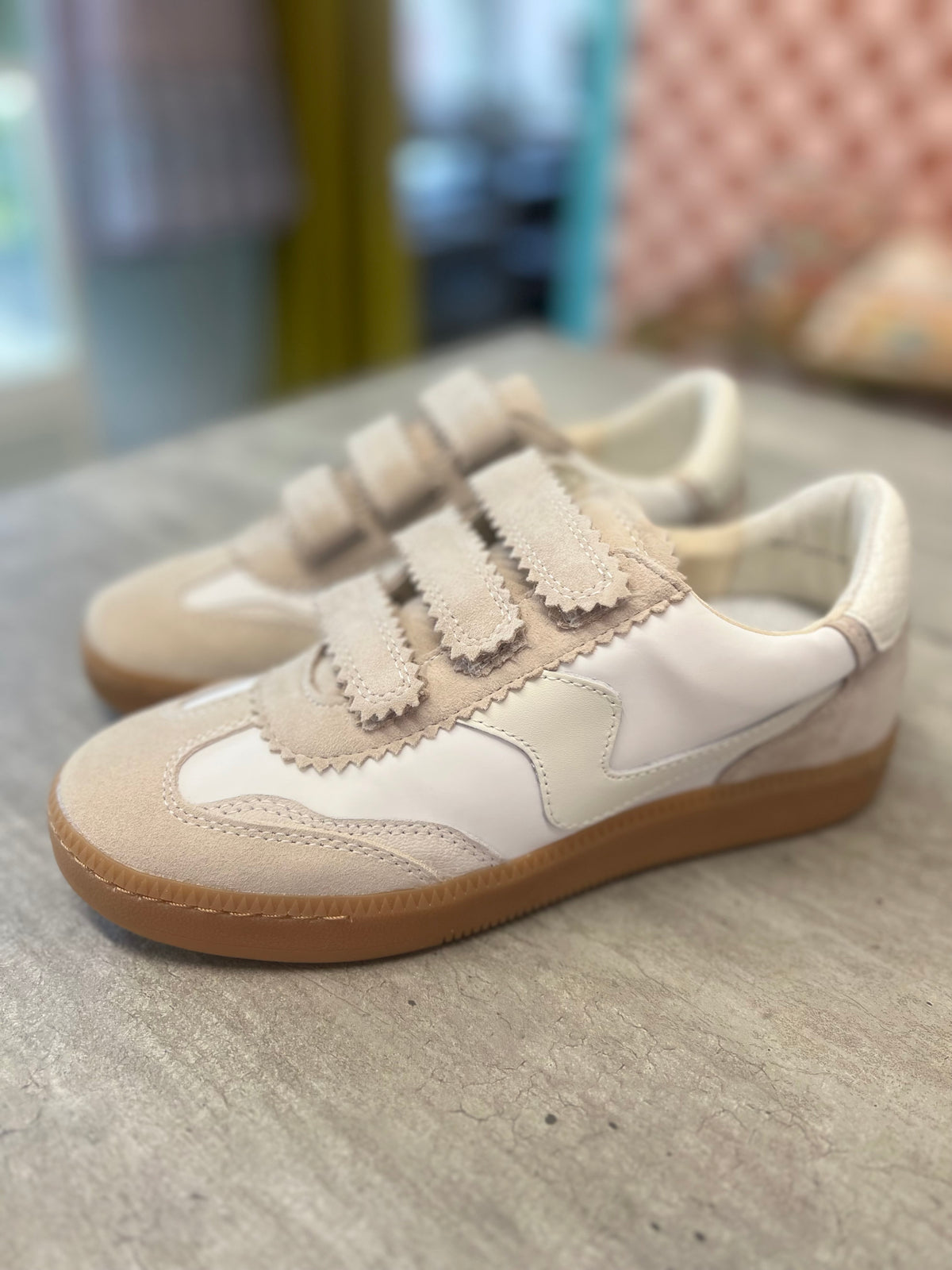 Ivory Velcro Sneakers