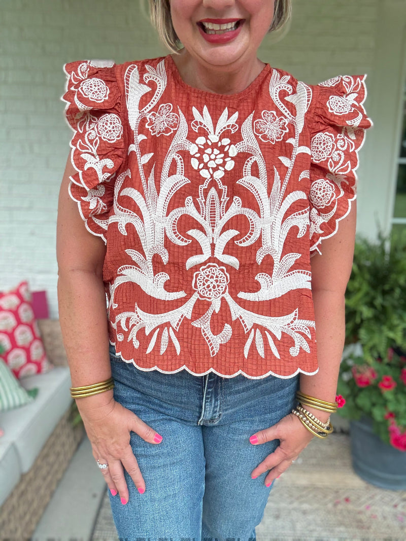 Sadie Flutter Sleeve Top