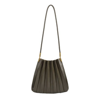 Carrie Olive Pleated Vegan Shoulder Bag