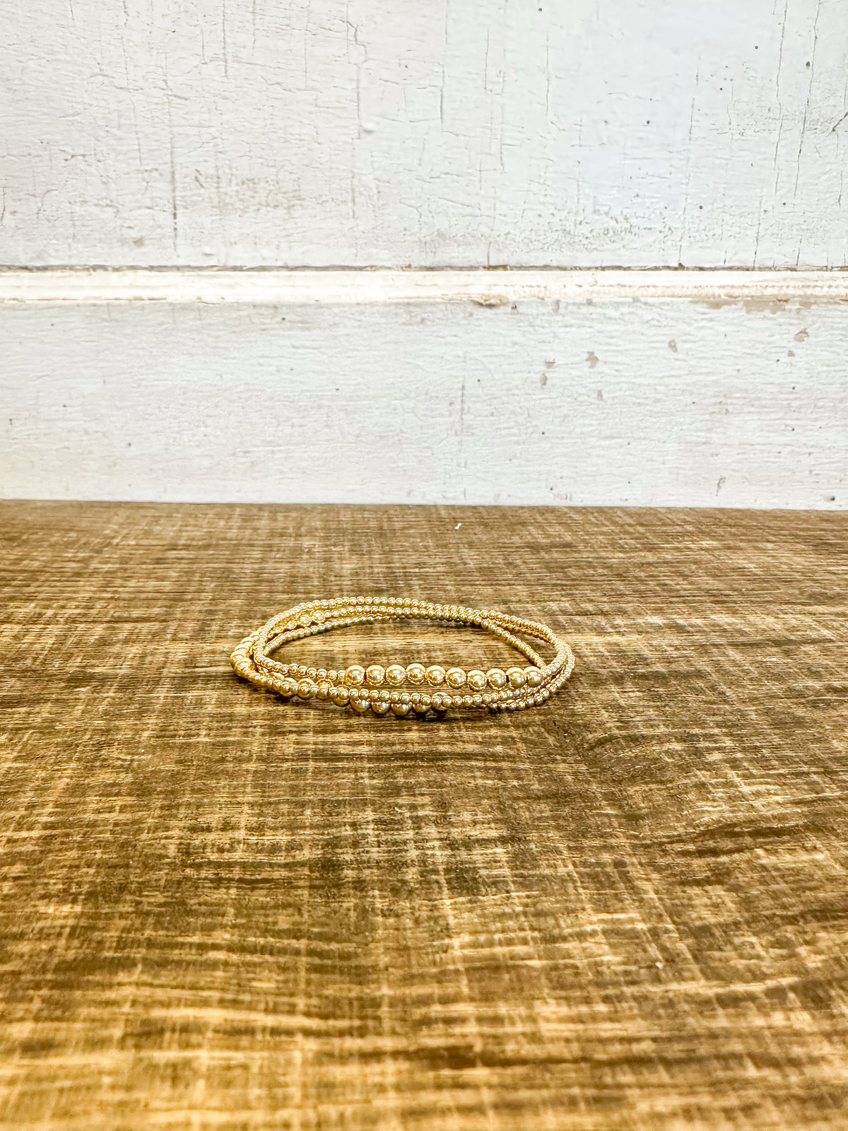 Classic Gold Beaded Bliss 2mm Bead Bracelet - 4mm