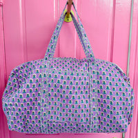 Purple Quilted Duffle Bag