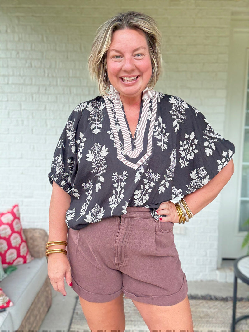 Rory Pleated Shorts - Mocha Brown