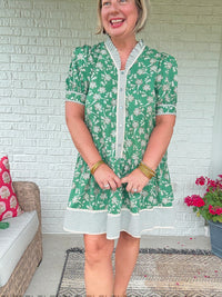 Ivy Floral Dress - Green