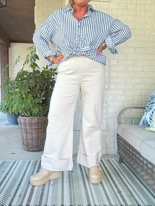 Anna Cuffed Pant - Sand
