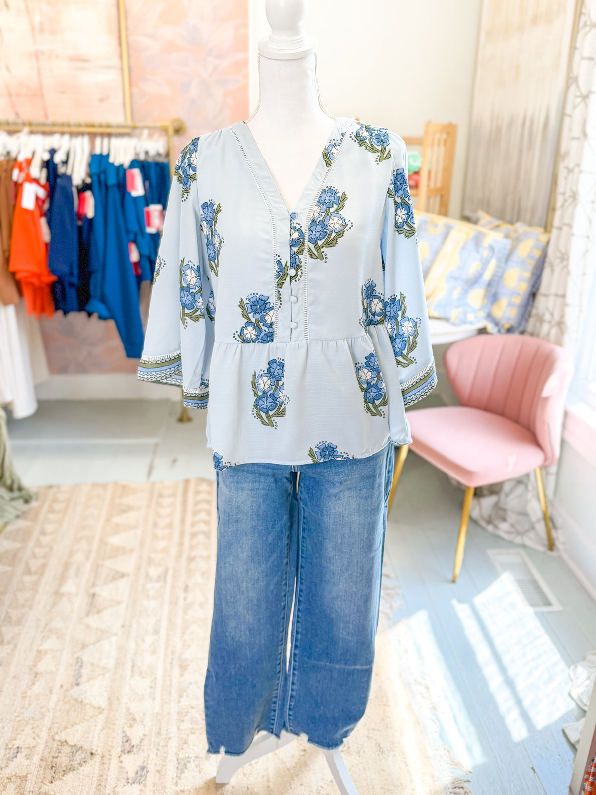 The Ella Mid Rise Straight Leg Jean