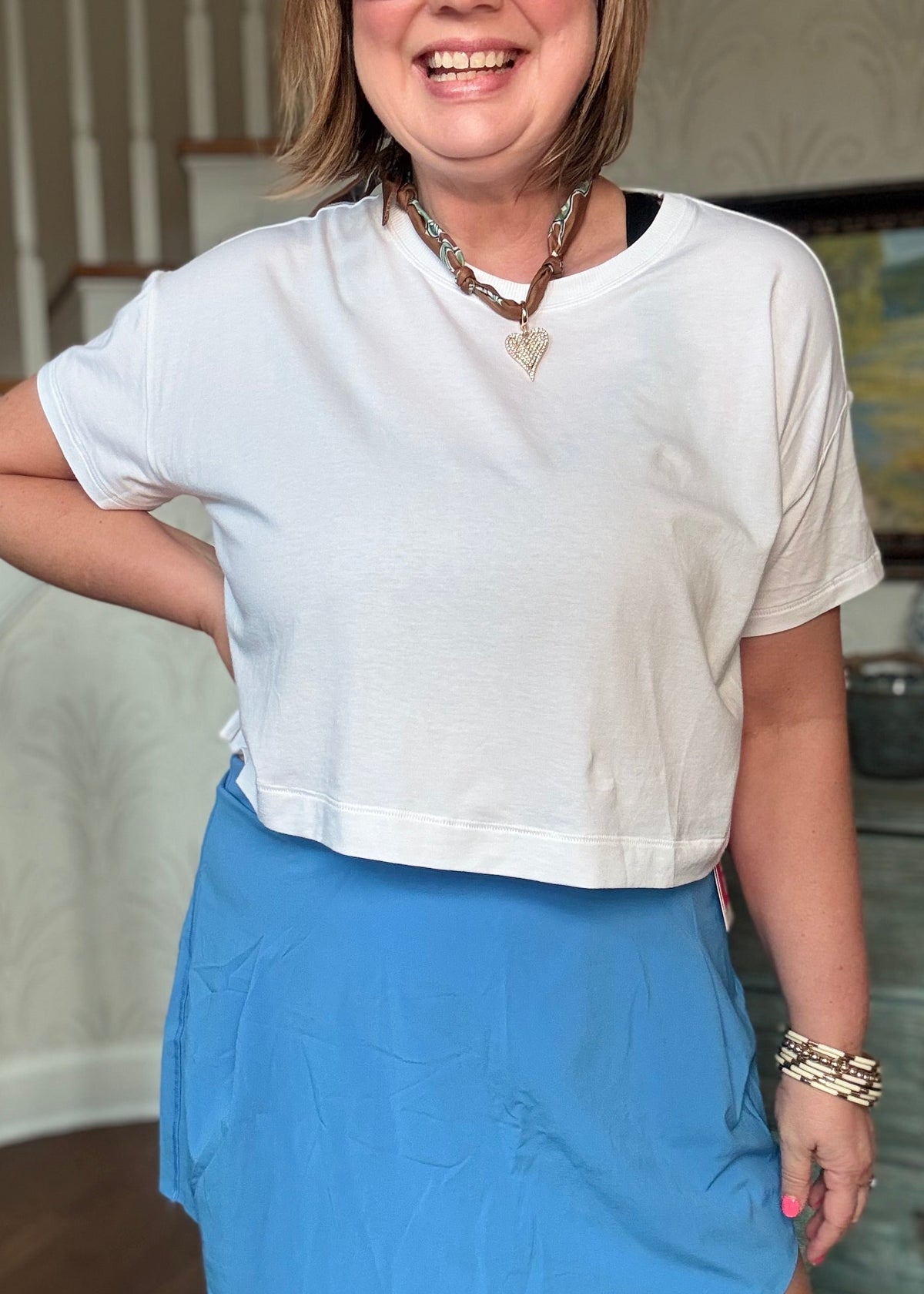 SPANX Cropped Tee - Vivid White