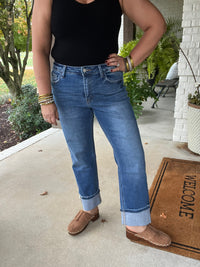 Daphne Cuffed Straight Leg Jeans