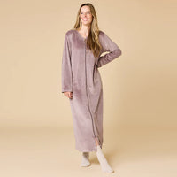 Softies Serenity Mink Zip Robe - Driftwood