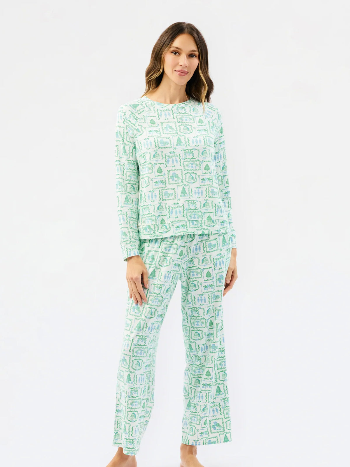 Annie Pants Set | Yuletide Vignettes Blue