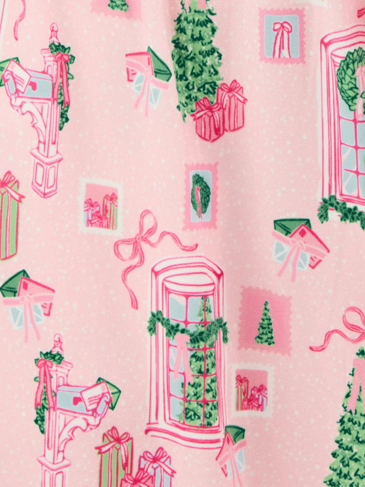 Charlotte Pants Set | Christmas Cottage Pink