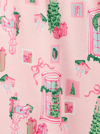 Charlotte Pants Set | Christmas Cottage Pink