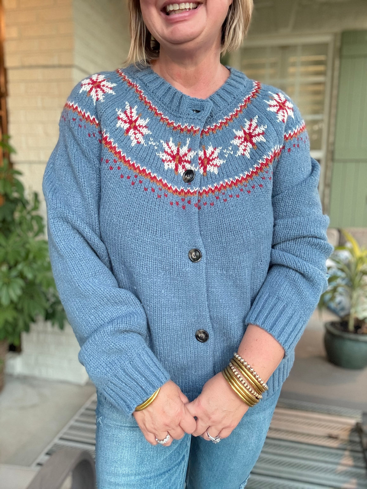Sweater Weathered Blue Cardigan