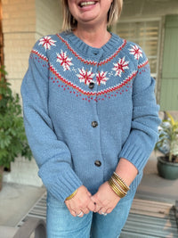 Sweater Weathered Blue Cardigan
