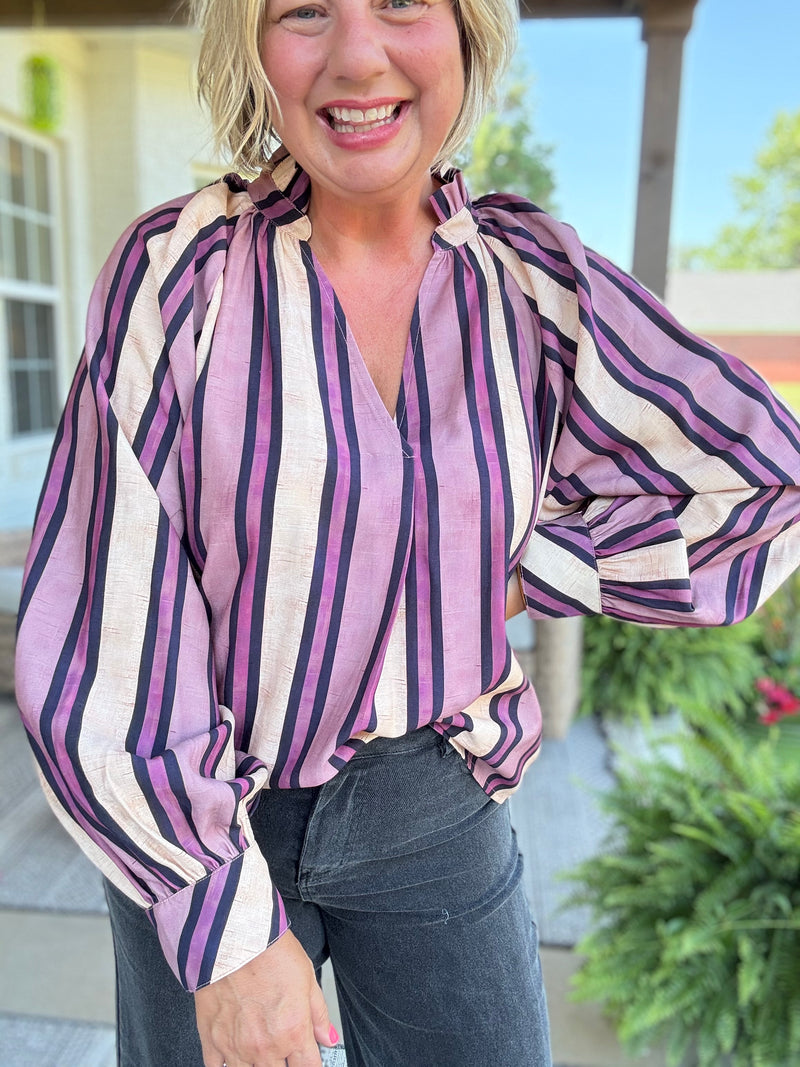 Violet Lane Striped Top