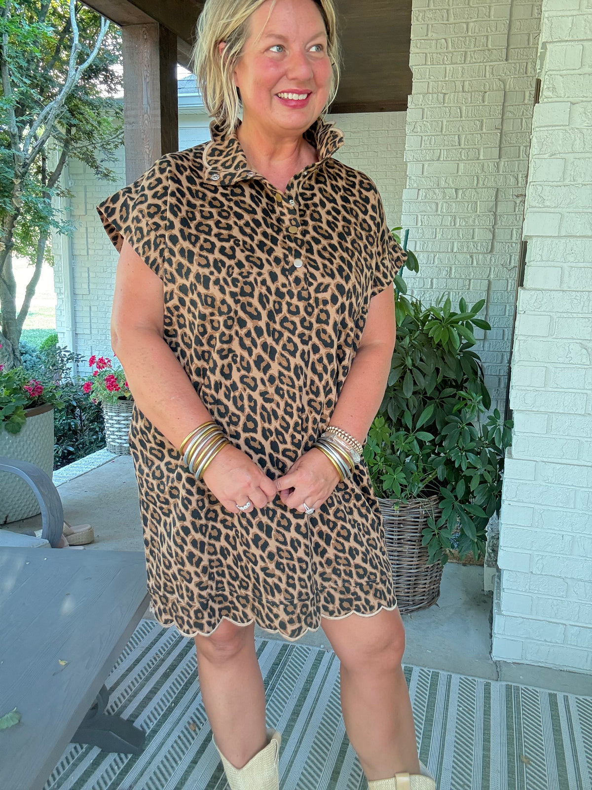 Leah Leopard Print Dress