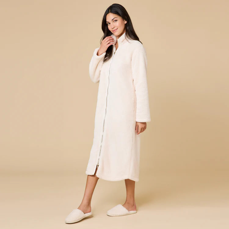 Softies DreamPlush Zip Robe - Almond