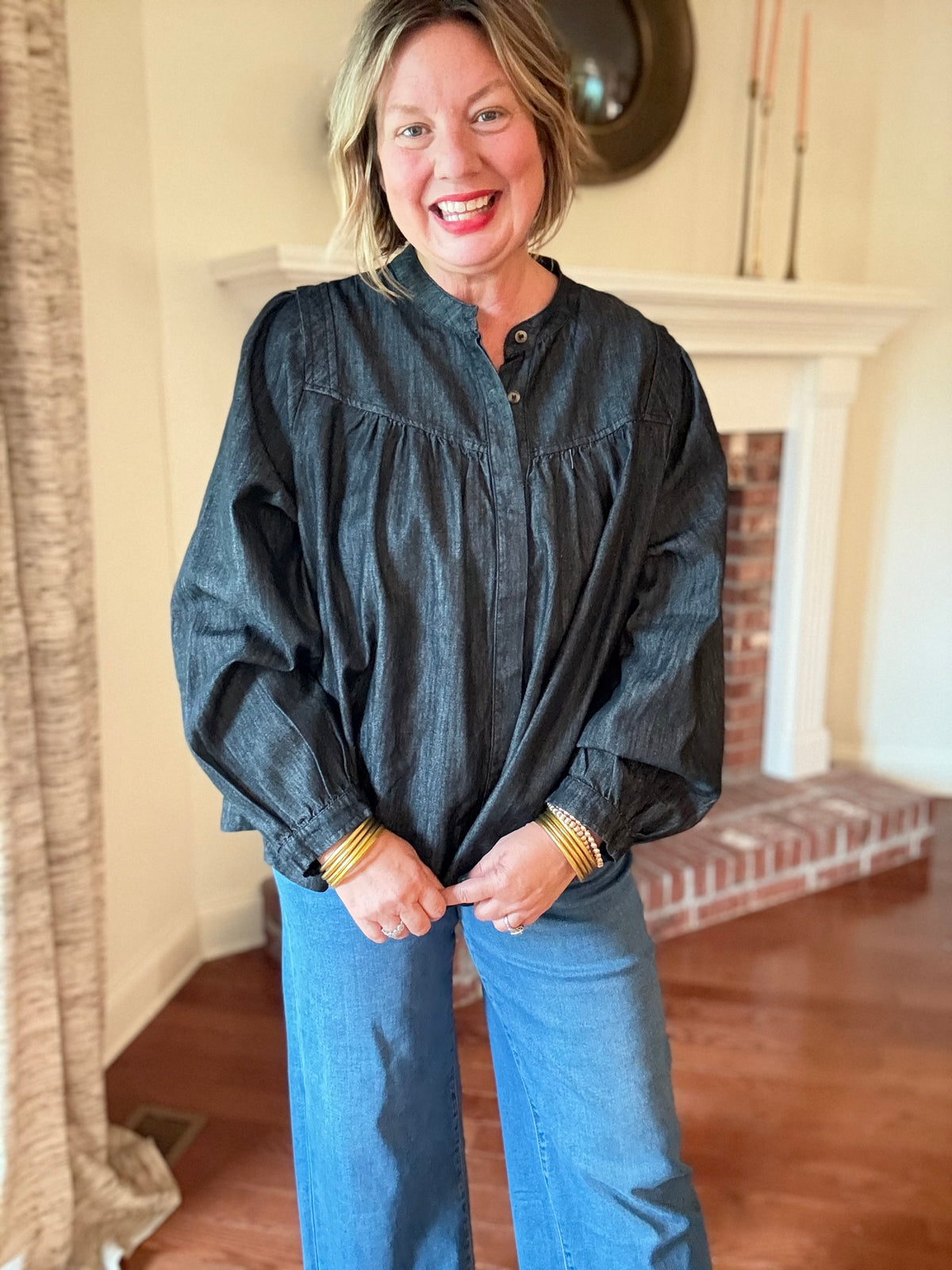 Cowgirl Crush Black Denim Top