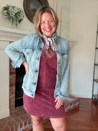 Rosie Corduroy Romper - Raspberry